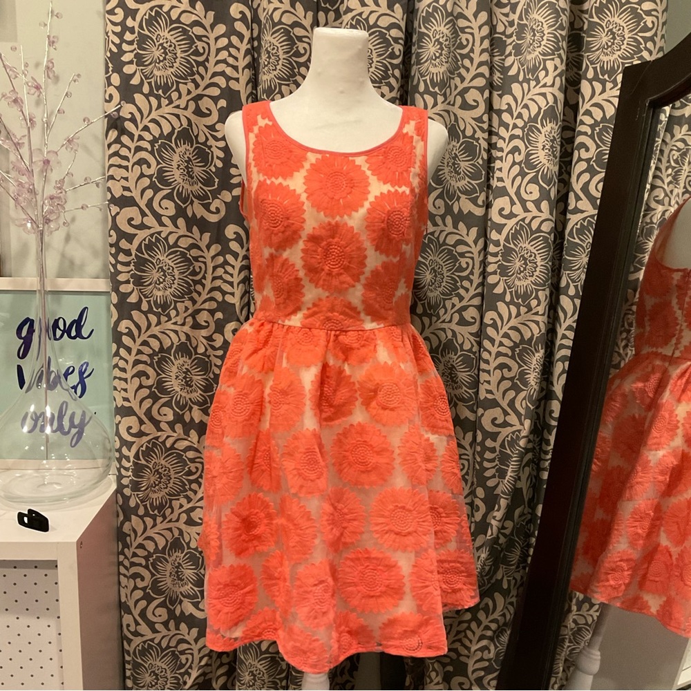 Lauren Conrad Coral Floral Dress